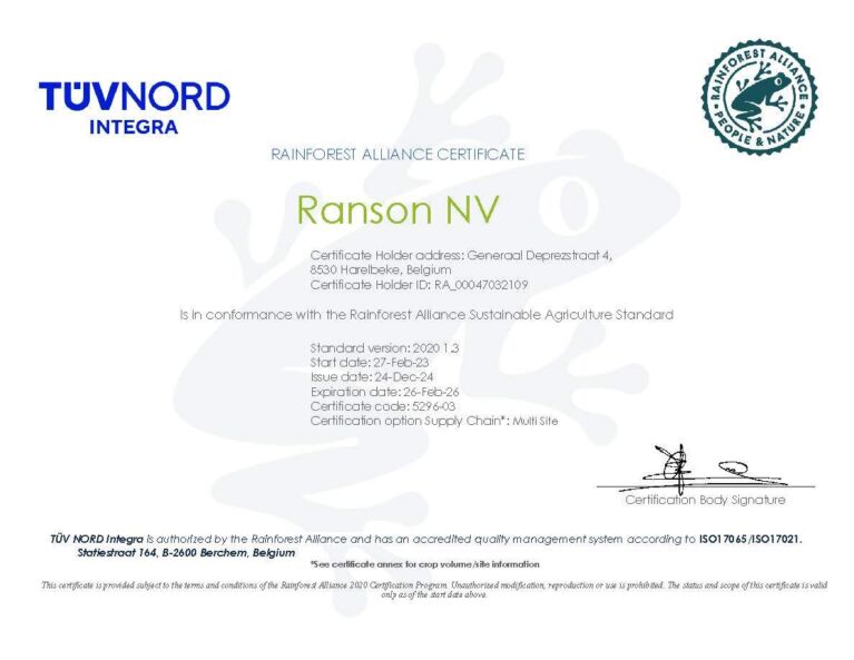 Rainforest Alliance - Ranson NV