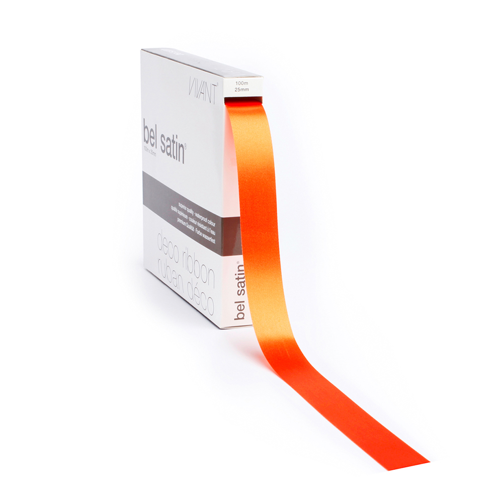 RIBBON BELSATIN/COL.57/D.ORANGE . 25MM