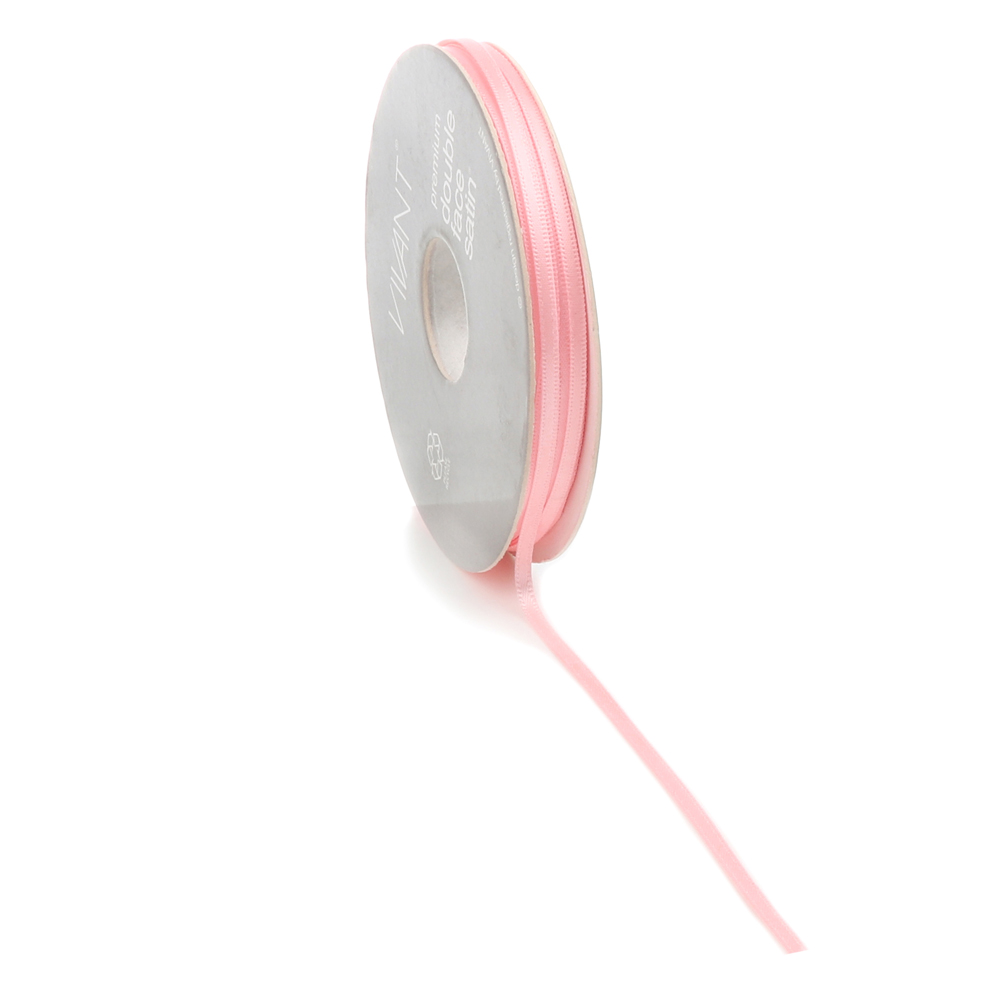 XRIBBON DOUBLE FACE SATIN 3MM LIGHT PINK COL 10
