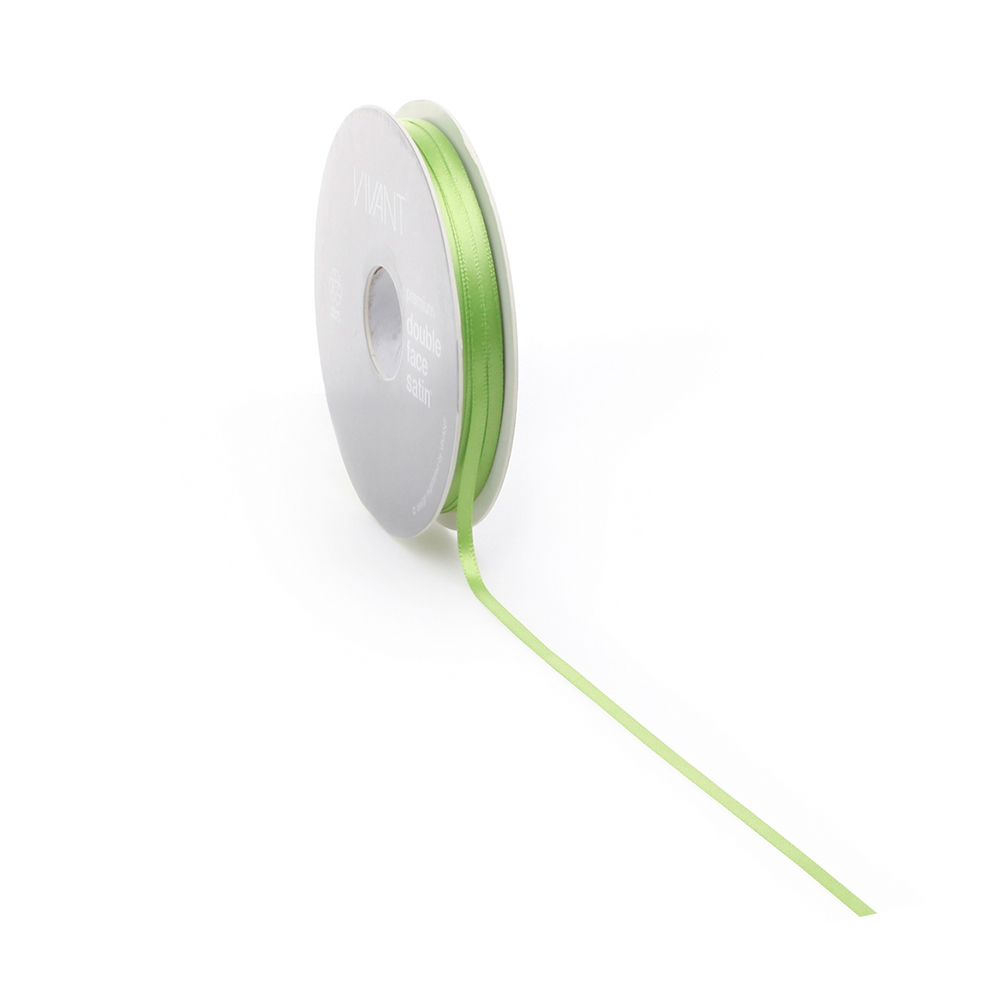 XRIBBON DOUBLE FACE SATIN 3MM LIME GREEN COL 62