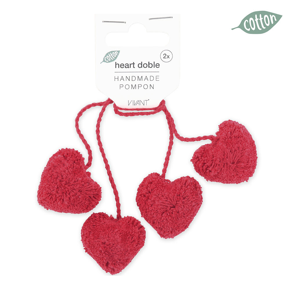 X2PC POMPON HEART DOBLE RED