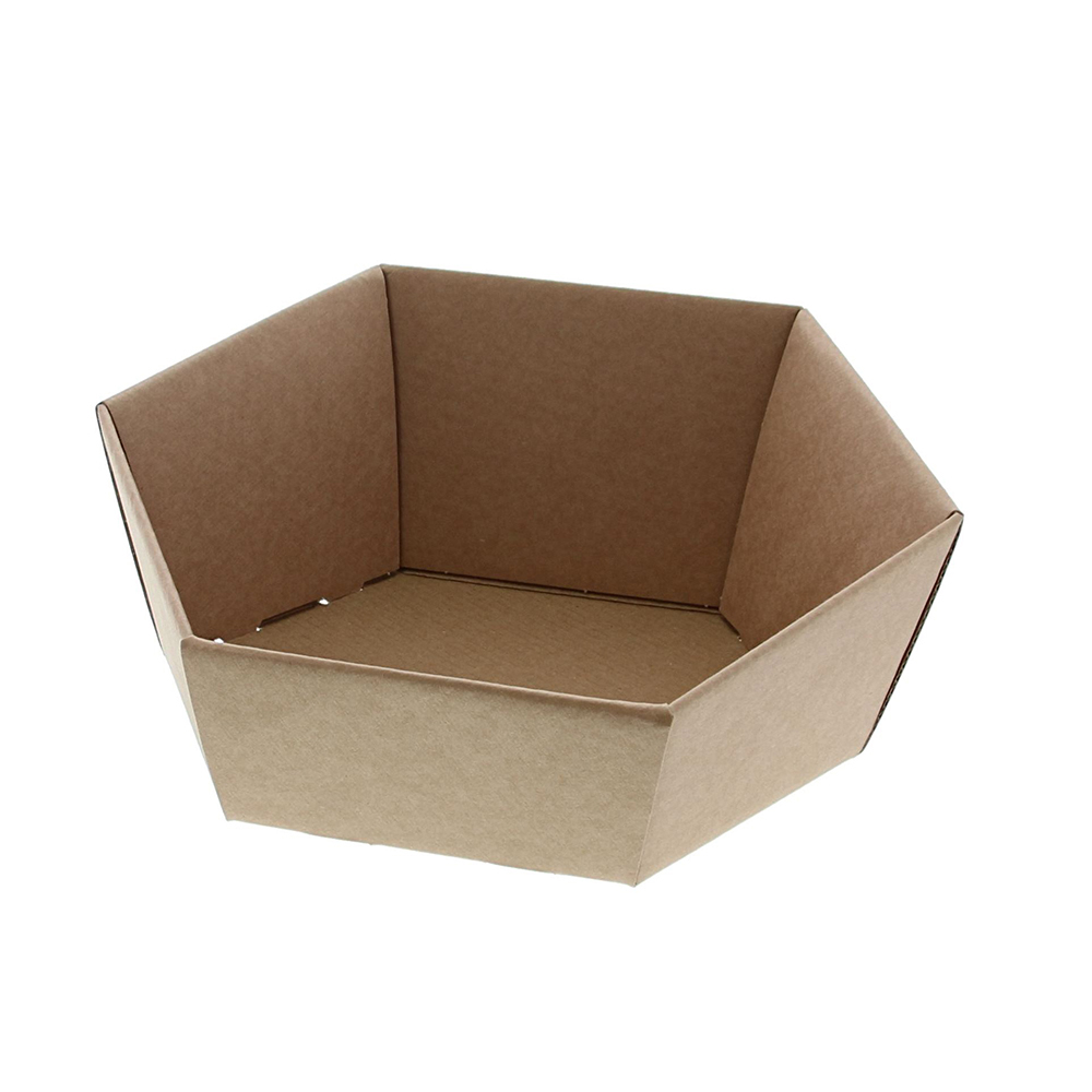 X1PC BASKET AVANA HEXAGONAL KRAFT CARTON 24X24X10CM