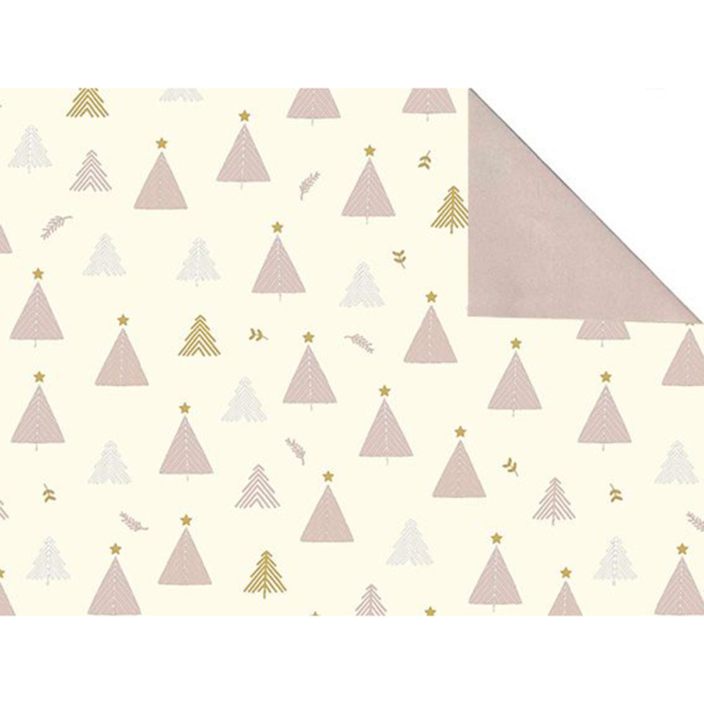 XROLL GIFTPAPER FOREST CREME/BLUSH DUO 50CM 50M