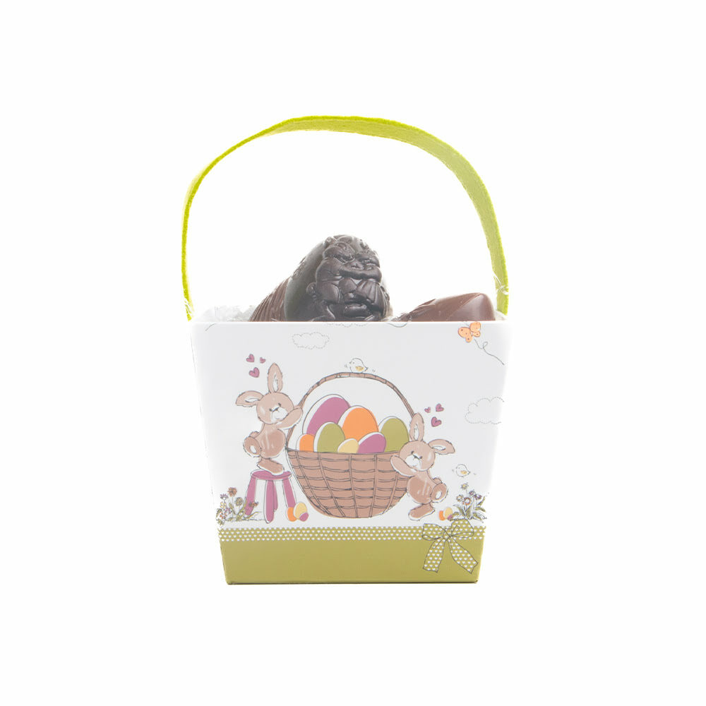 X6ST BUNNY BASKET WITH EAR SQUARE