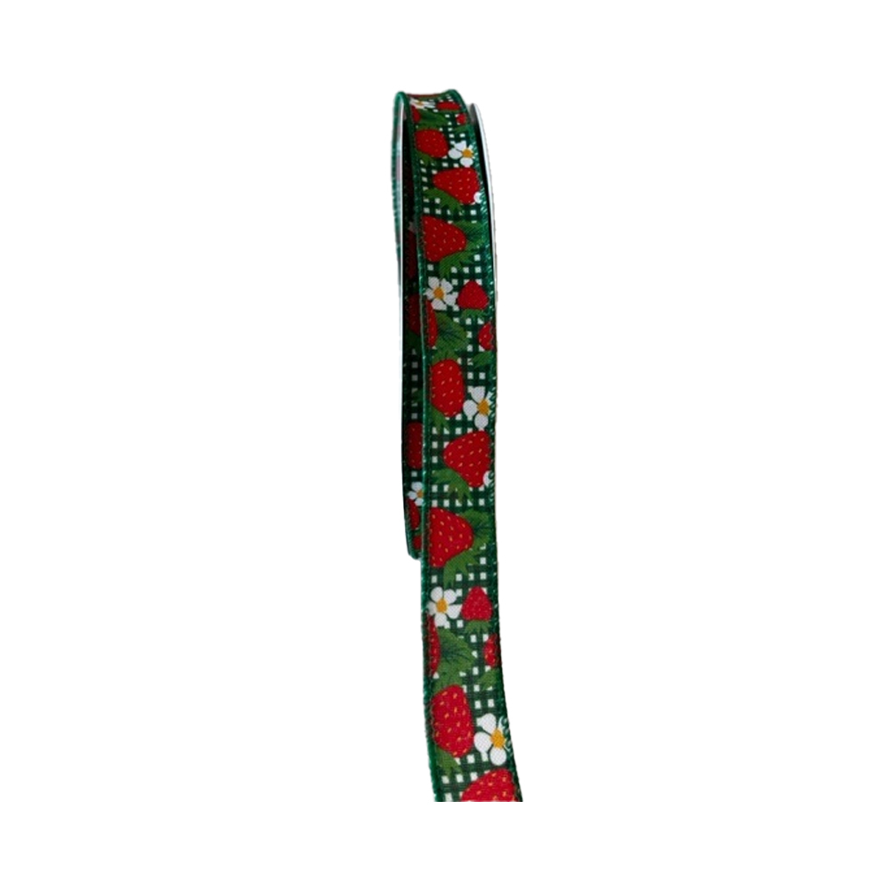 X1PC RIBBON STRAWBERRY AND GREEN DIAMONDS