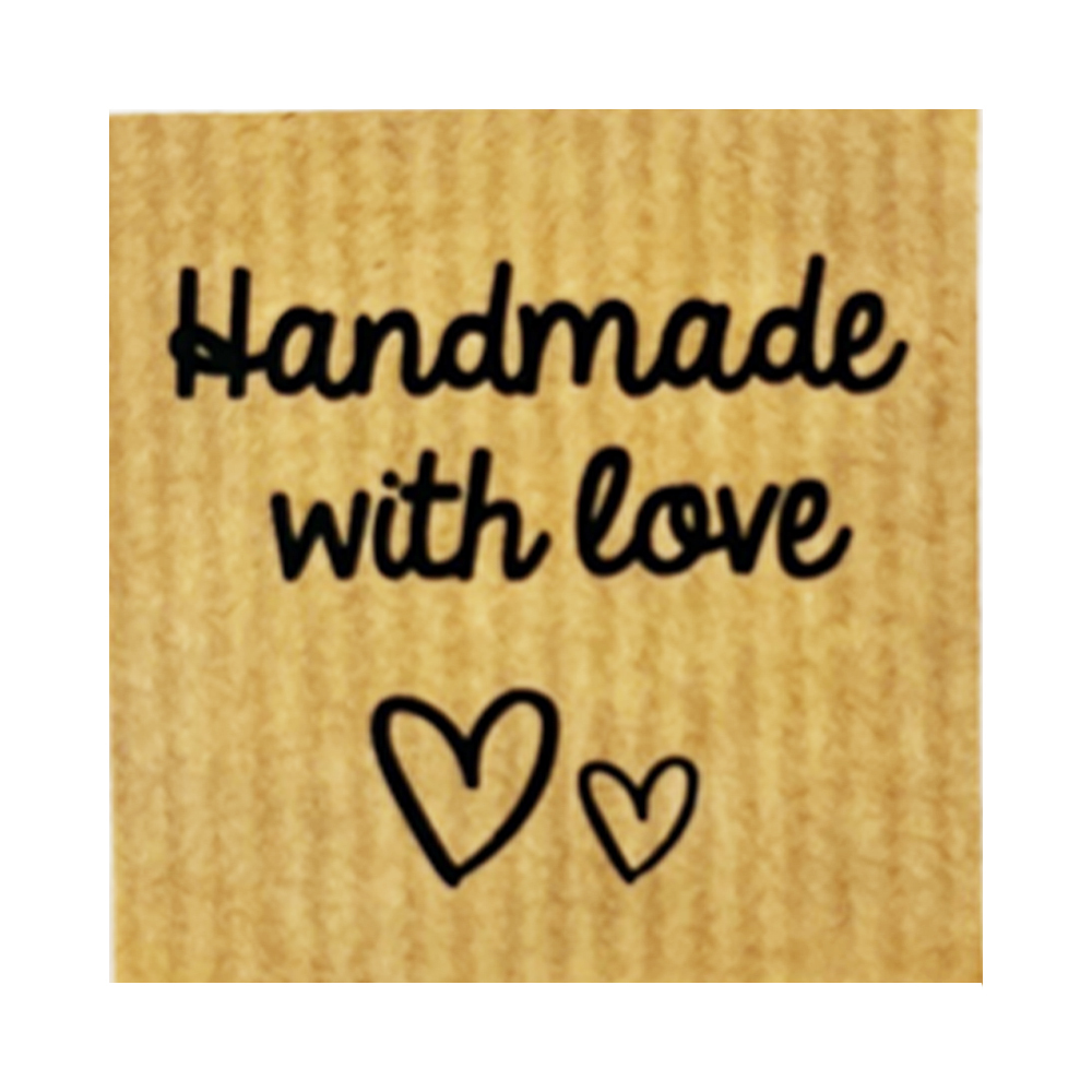 X175ST STICKER "HANDMADE WITH "LOVE" KRAFT