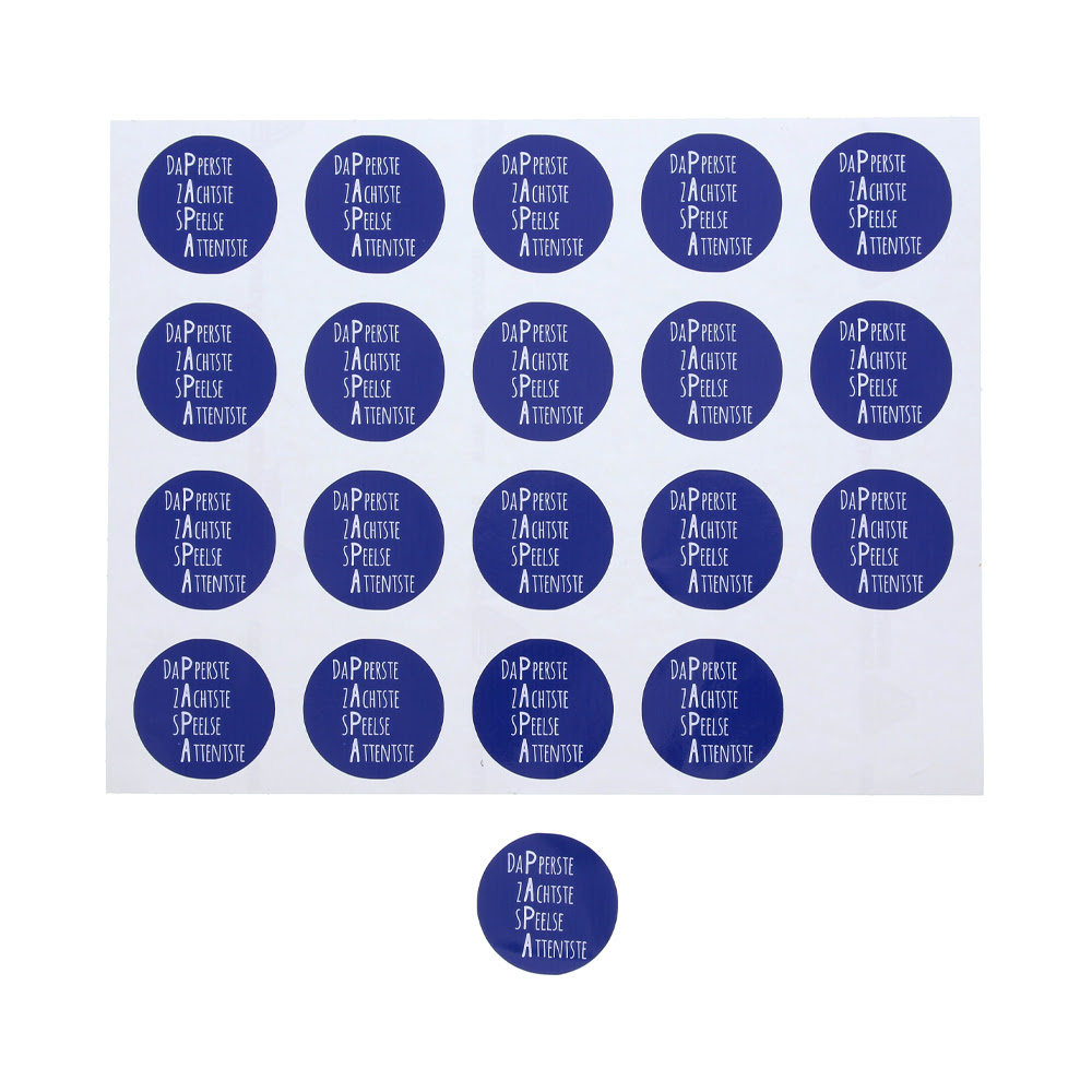 X100PCS AUTOCOLLANT BLEU PAPA ROND