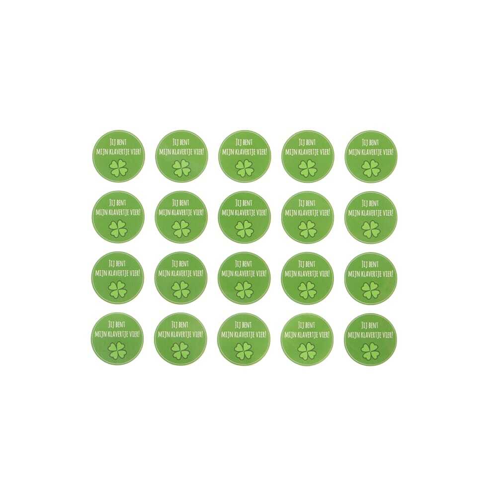 X100PCS STICKERS "CLOVER" DIA3.9 CM