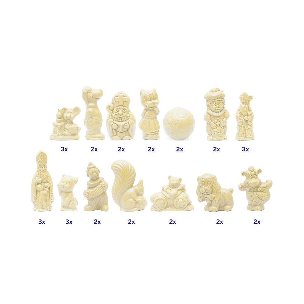 1,5KG FIG CHOC BLANC ST NICOLAS ASS 33PC