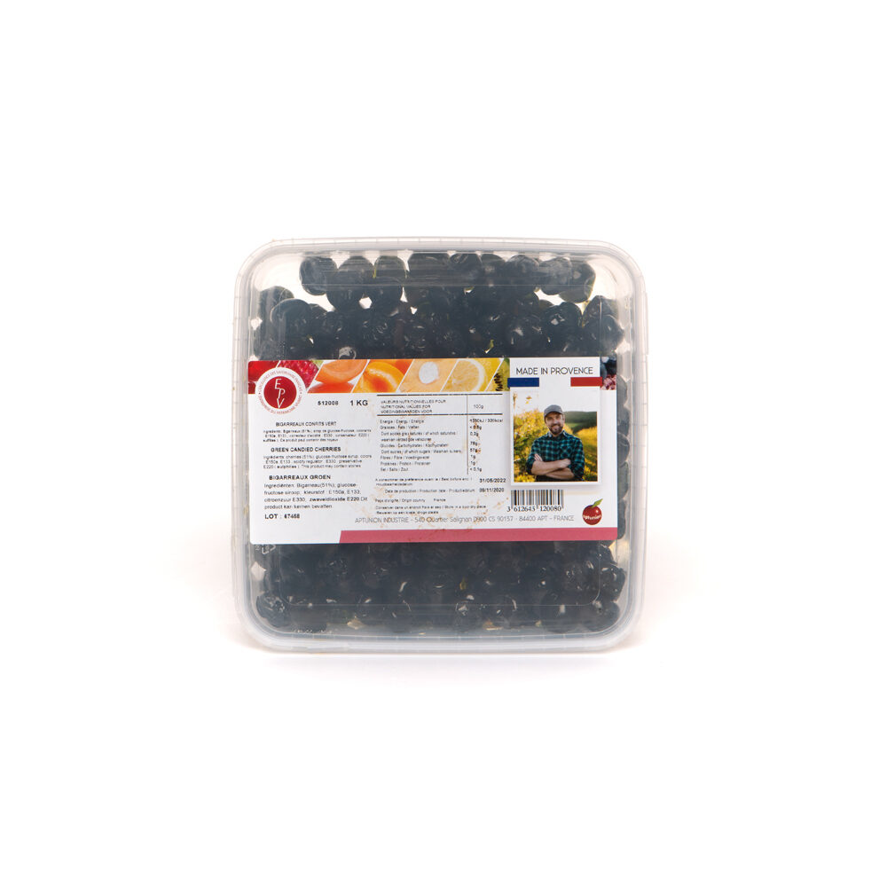 X 1KG GREEN GLACE CHERRY