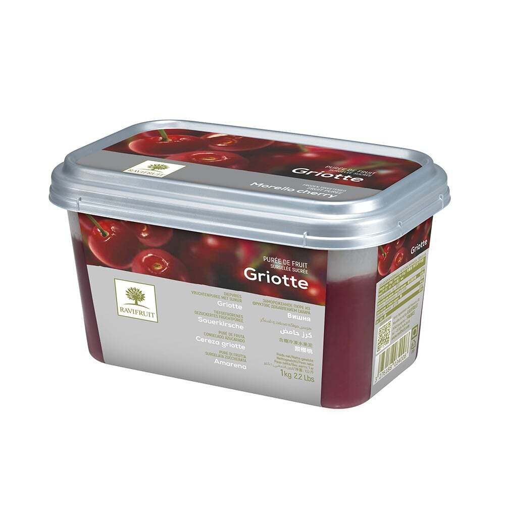 X1KG PURÉE DE FRUITS GRIOTTES SURGELÉE RAVIFRUIT