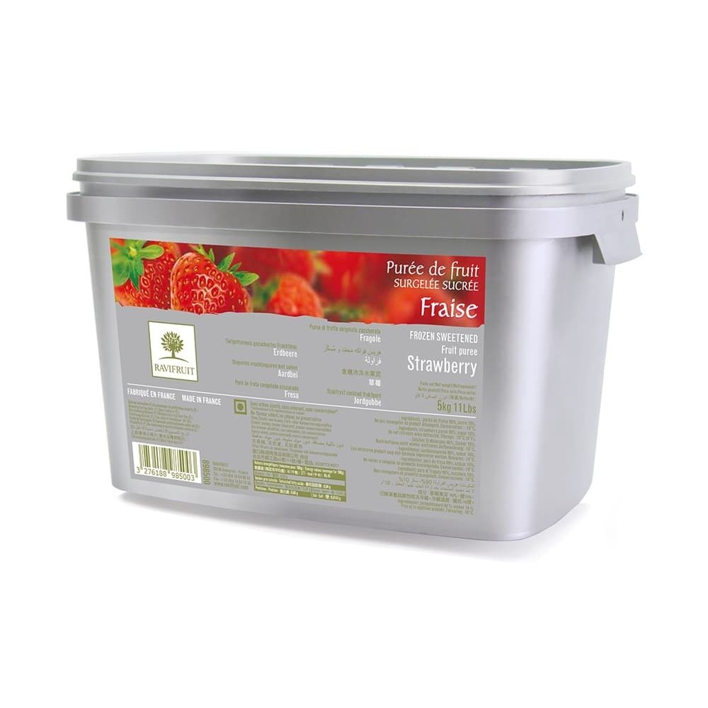X5KG AARDBEI PUREE VRIES RAVIFRUIT