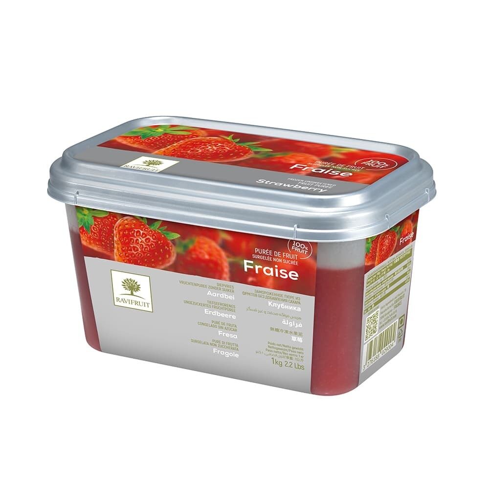 X1KG PURÉE DE FRUITS FRAISE 100% SURGELÉE RAVIFRUIT