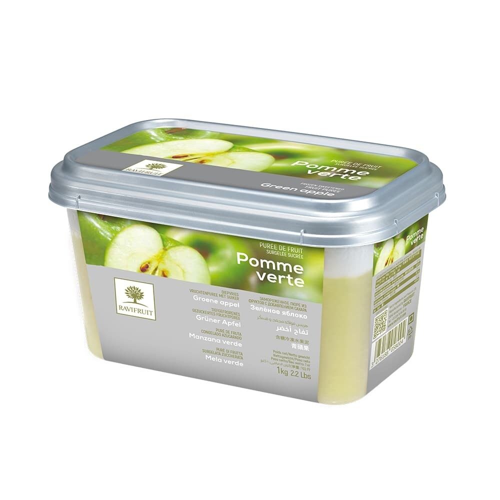 X1KG GROENE APPEL PUREE VRIES RAVIFRUIT