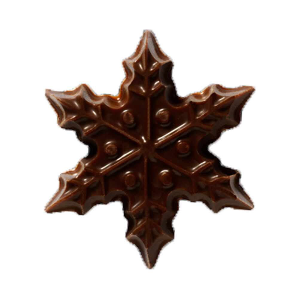 X270PC DARK CRISP CHOC. SNOWFLAKES SMALL - 3CM MONA LISA