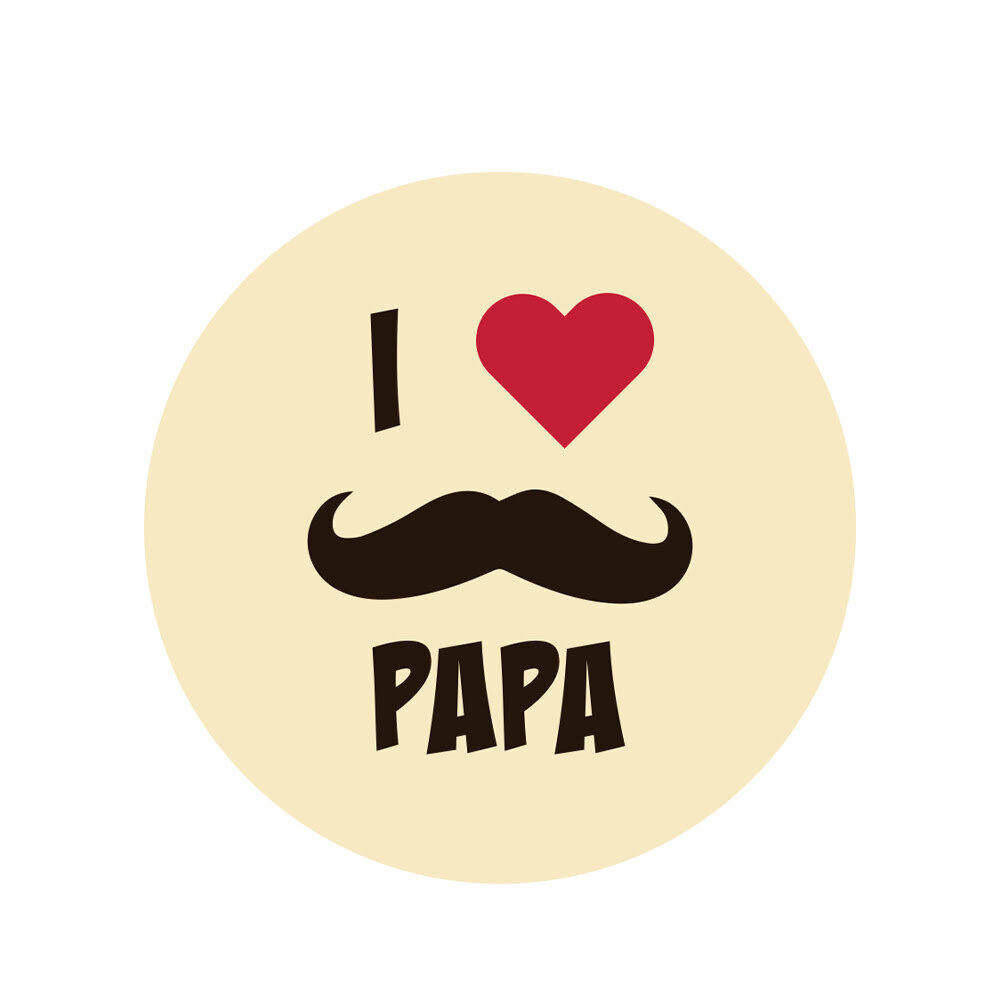 X252PCS CHOCOLAT BLANC DECORE I LOVE PAPA CŒUR ET MOUSTACHE