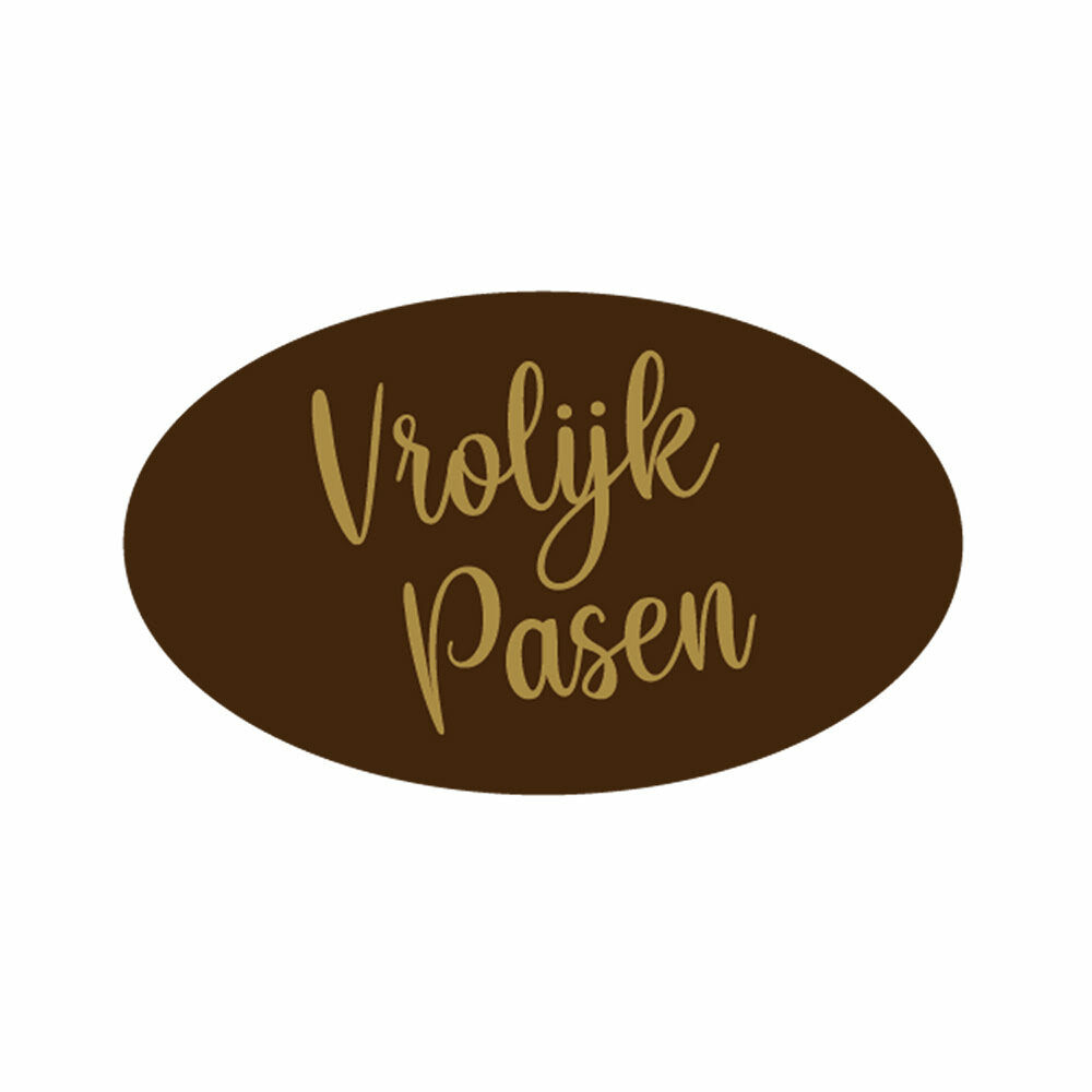 X224ST VROLIJK PASEN OVAAL DONKERE CHOC.ML CHD-DC-22011-998