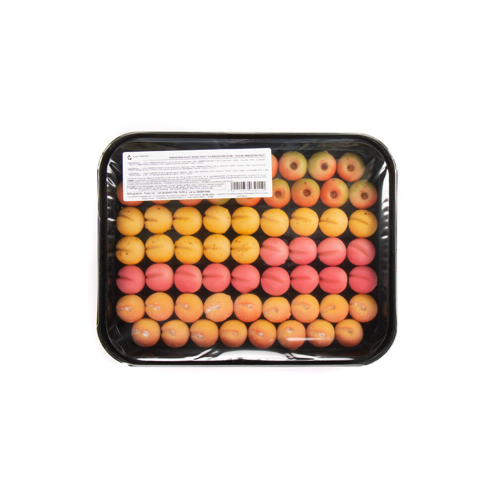 X 61PC MARZIP.FRUIT 16GR ROUND
