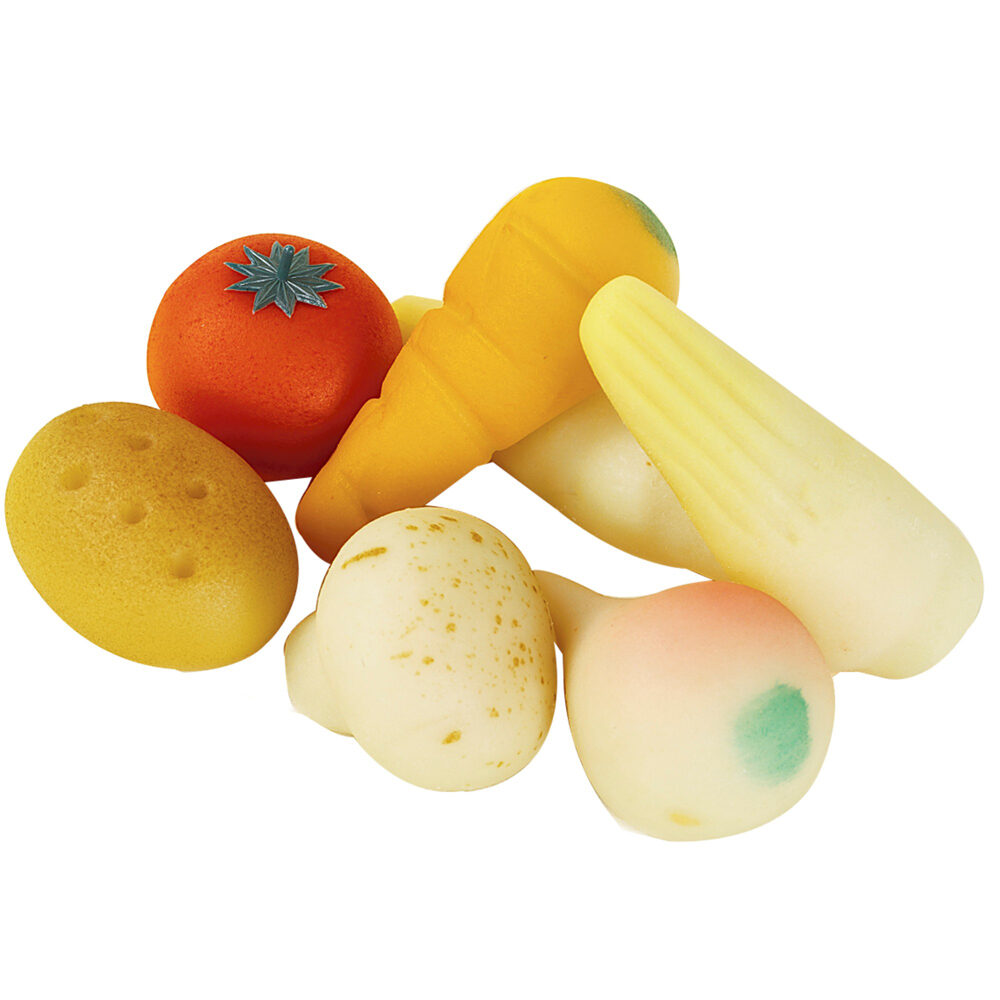 C/24PC MARZIPAN VEGETABLES 50G ASS