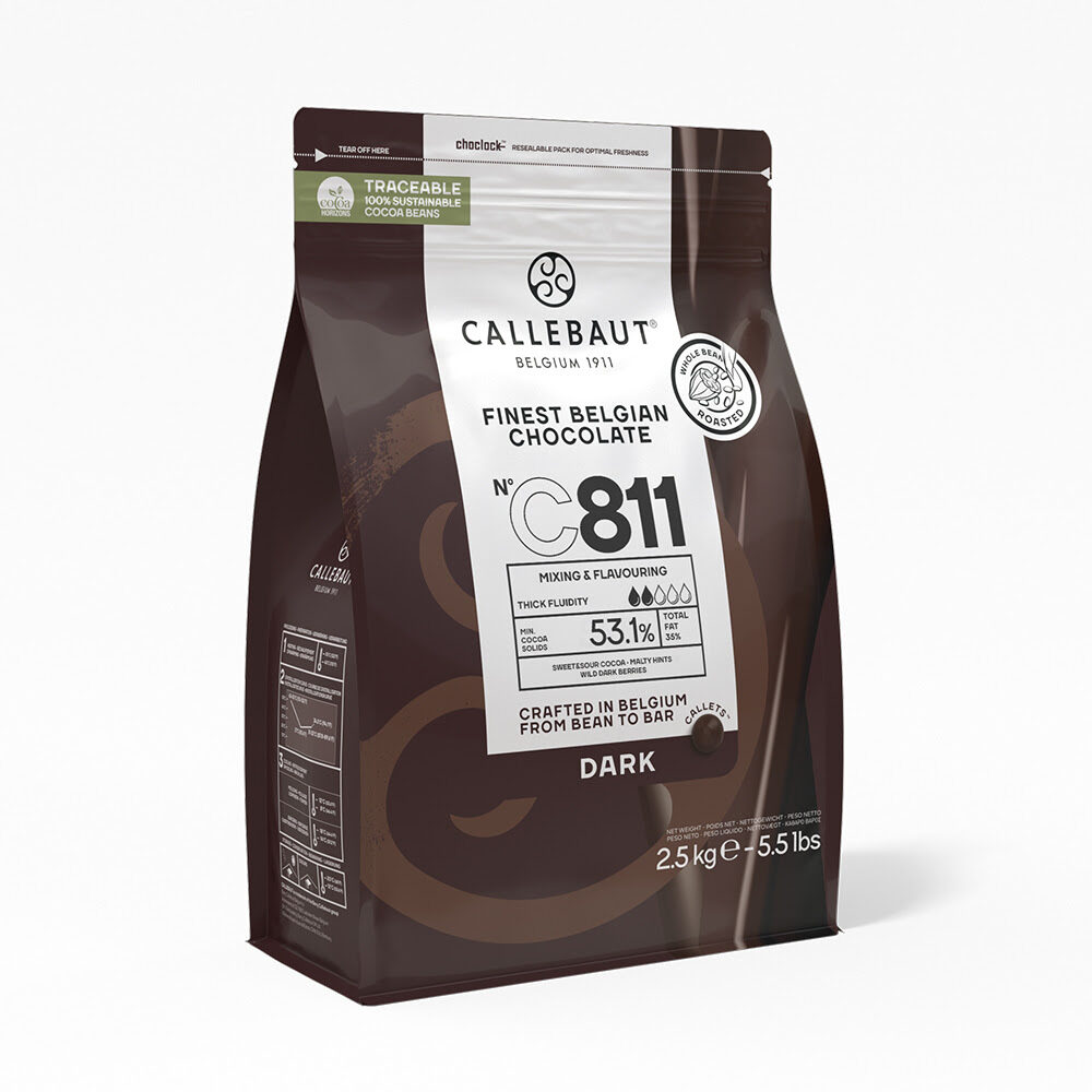 X2.5KG CALLEBAUT DARK CHOCOLATE CALLETS 53.1% - C811-E4-U71