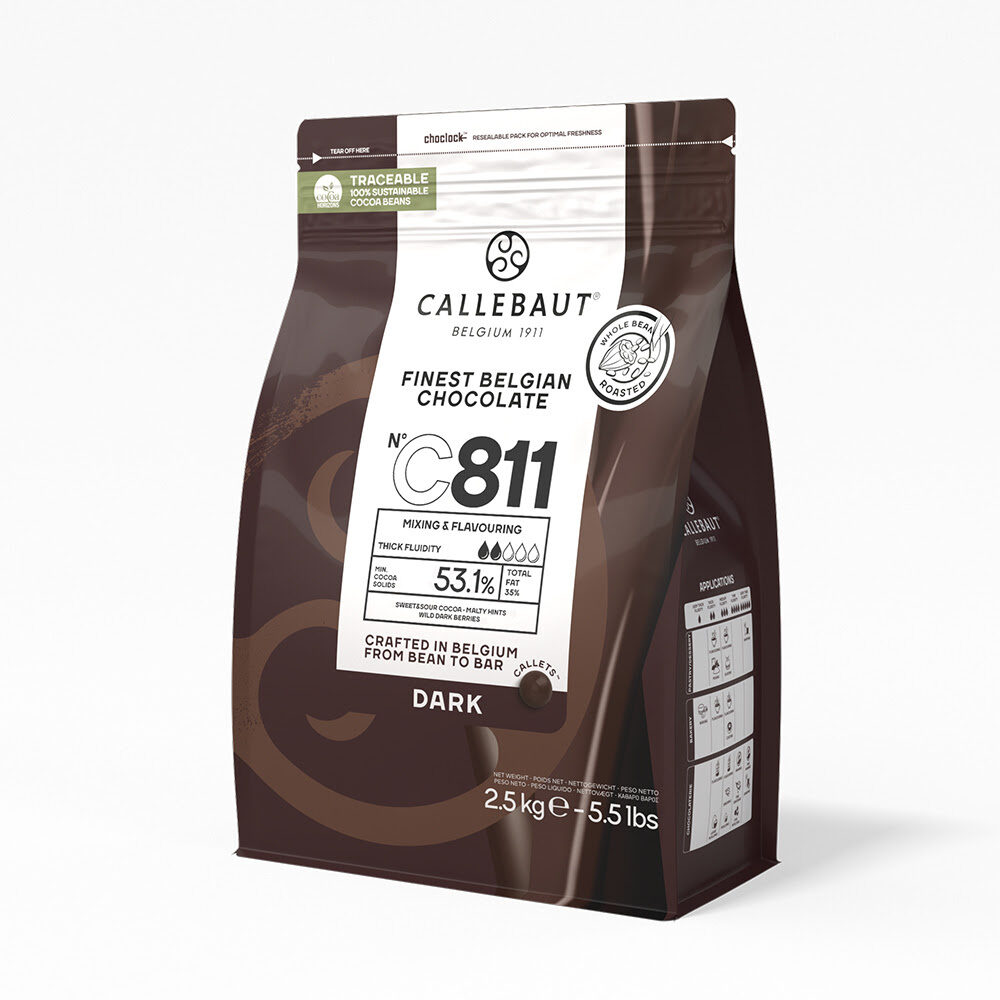 X2.5KG CALLEBAUT DARK CHOCOLATE CALLETS 53.1% - C811-E4-U71