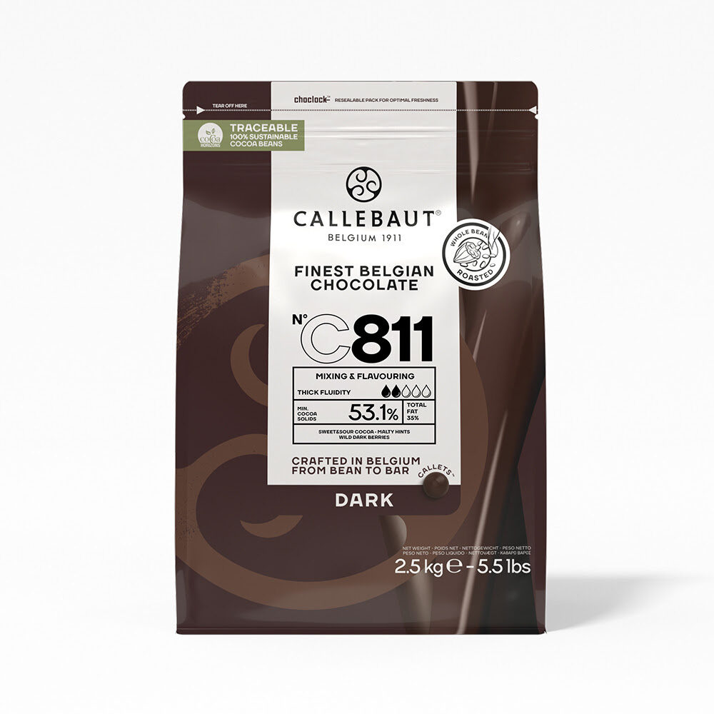 X2.5KG CALLEBAUT DARK CHOCOLATE CALLETS 53.1% - C811-E4-U71