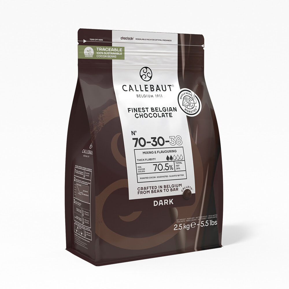 X 2.5KG CALL 70-30-38 EU4- U71 DARK CHOCOLATE CALLETS