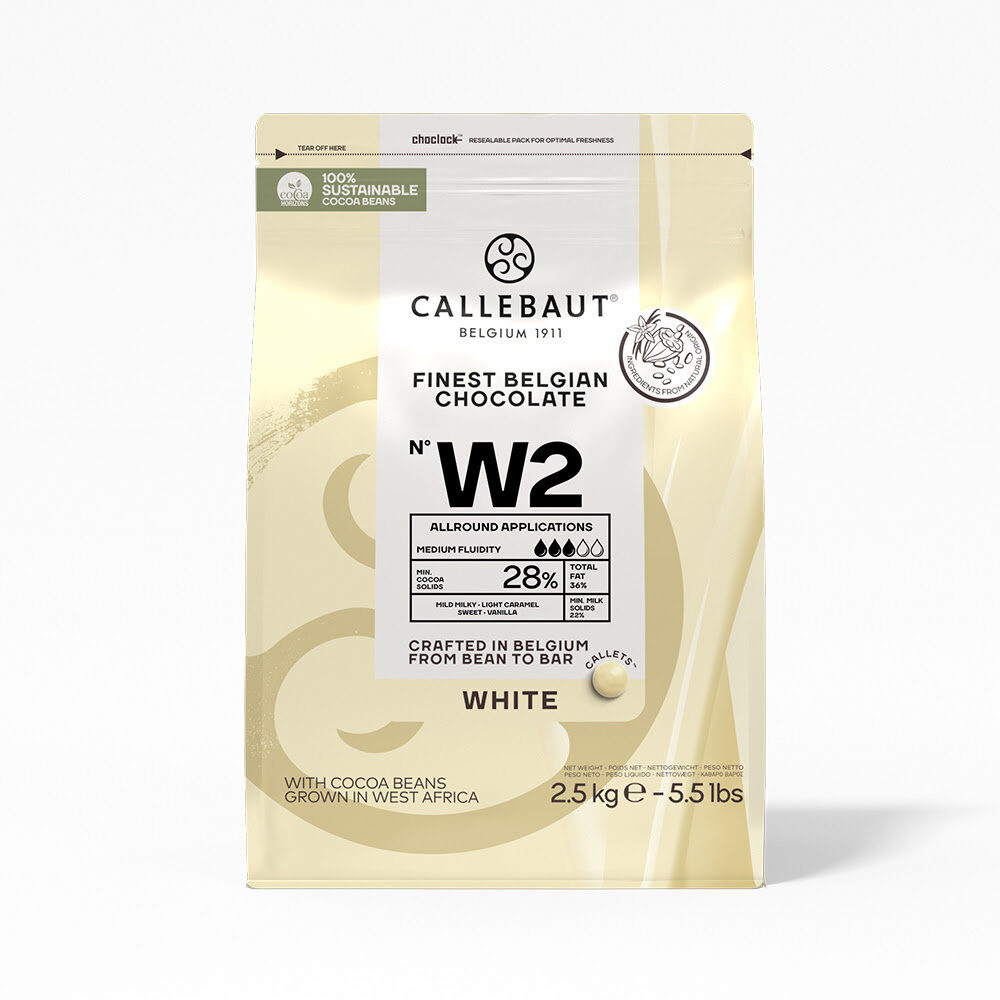X2.5KG  W2  WHITE CHOCOLATE CALLETS CALLEBAUT 28% W2-E4-U71