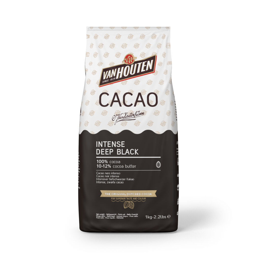 X 1KG CACAO POWDER VAN HOUTEN IDB 10-12% INTENSE DEEP BLACK