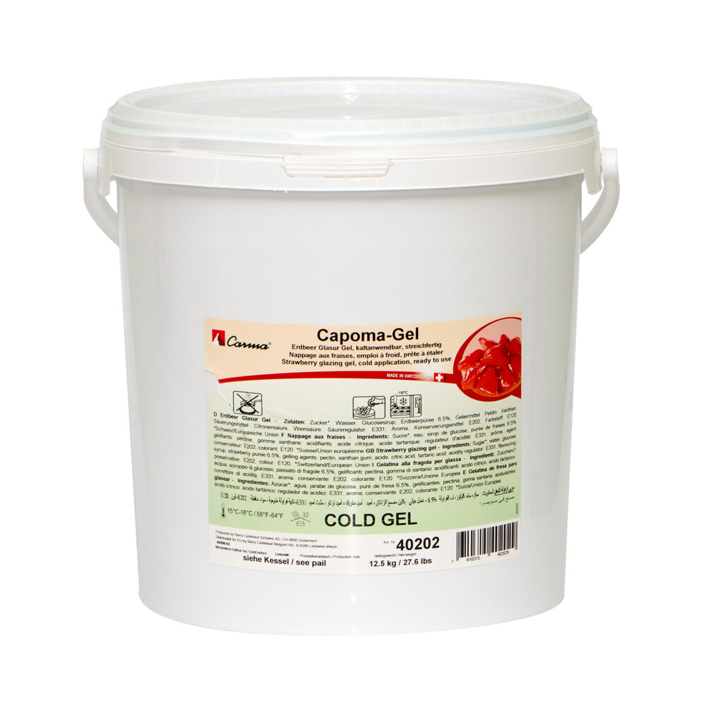 X12.5KG CARMA CAPOMA STRAWBERRY GLAZING GEL C/P 40202
