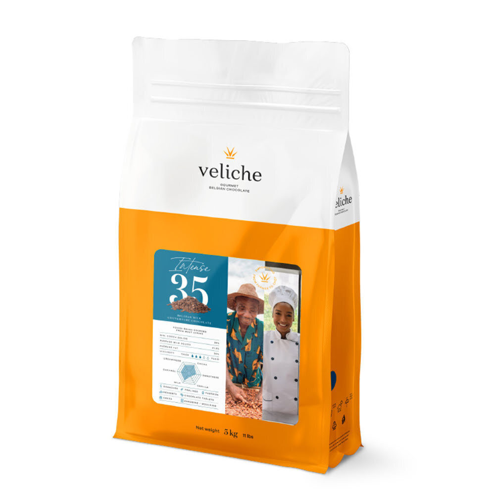 C/2X10KG HIGH QUALITY BELGIAN MILK CHOC. INTENSE 35 VELICHE