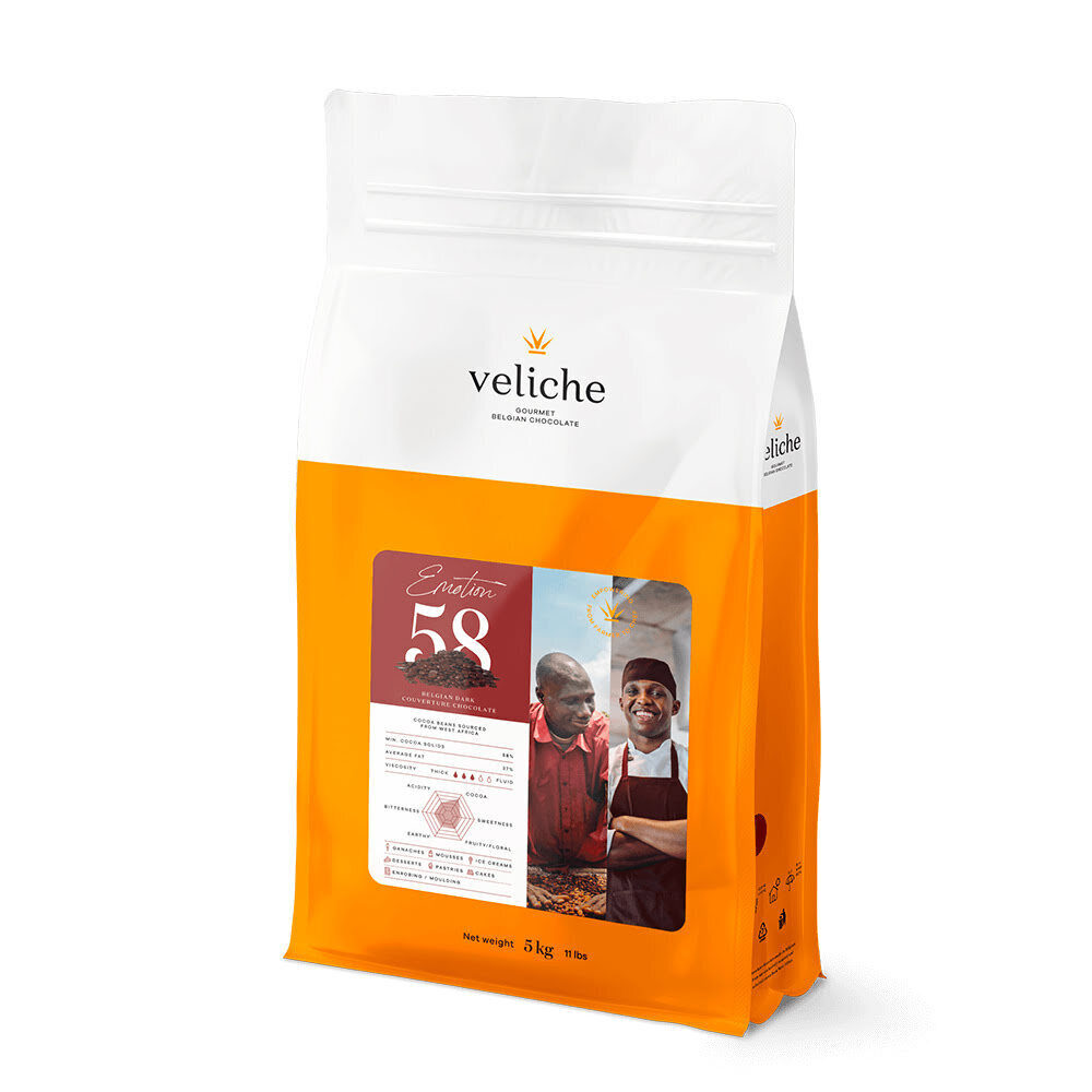 C/2X5KG HIGH QUALITY DARK CHOCOLATE EMOTION 58 VELICHE