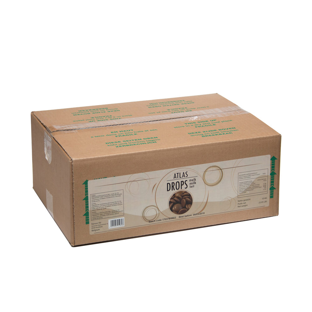 X 10KG ATLAS BELGIAN MILK CHOCOLATE DROPS