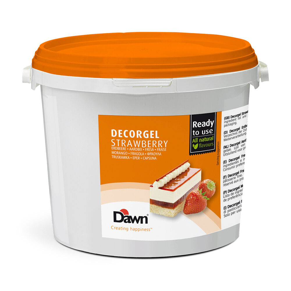 X 3KG DECORGEL STRAWBERRY - EMMER -DAWN GLAZING COLD PROCESS