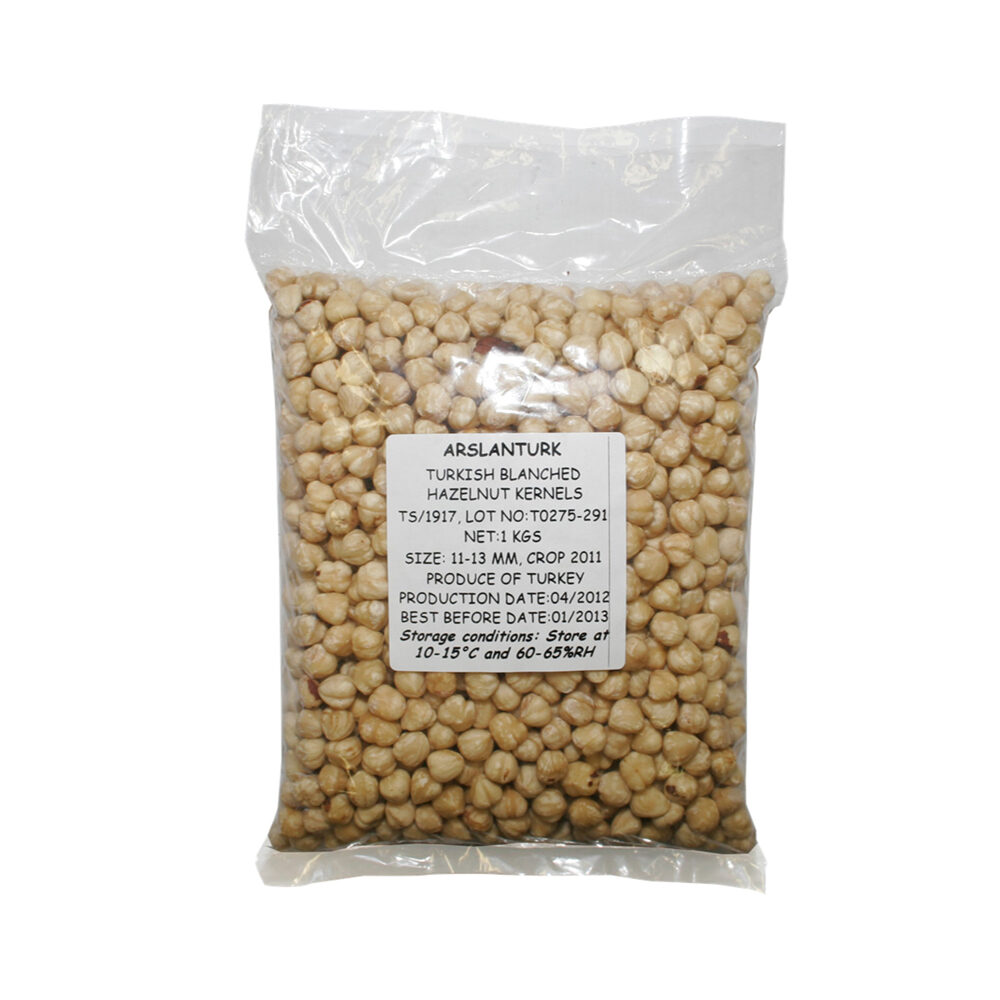 X1KG HAZELNUTS BLANCHED ROASTED WHITE 11-13MM