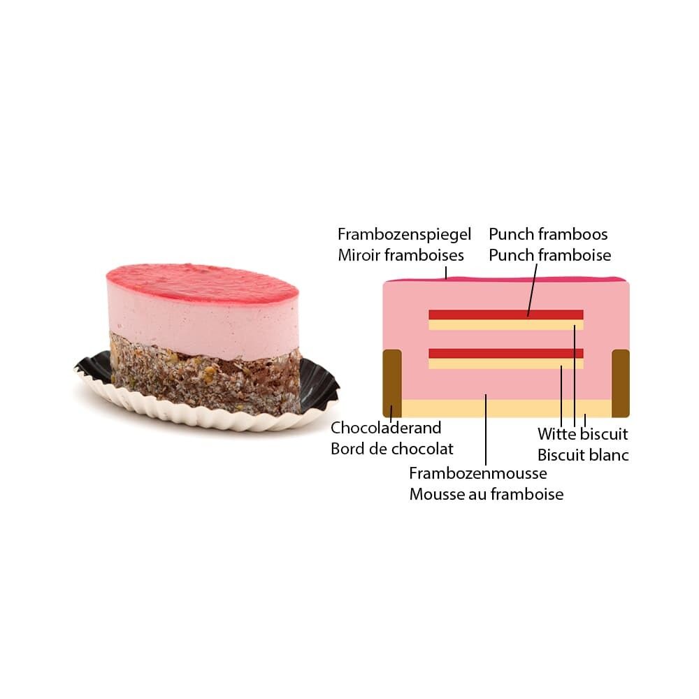 C/24PC PAT. INDIV.FRAMBOISE OVALE