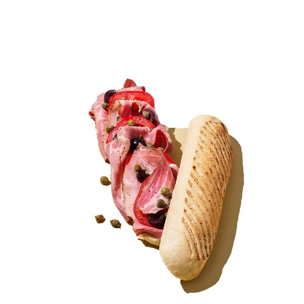 C/50ST PANINI NATUREL GEGRILD VOORGESNEDEN 26CM 120G T&S