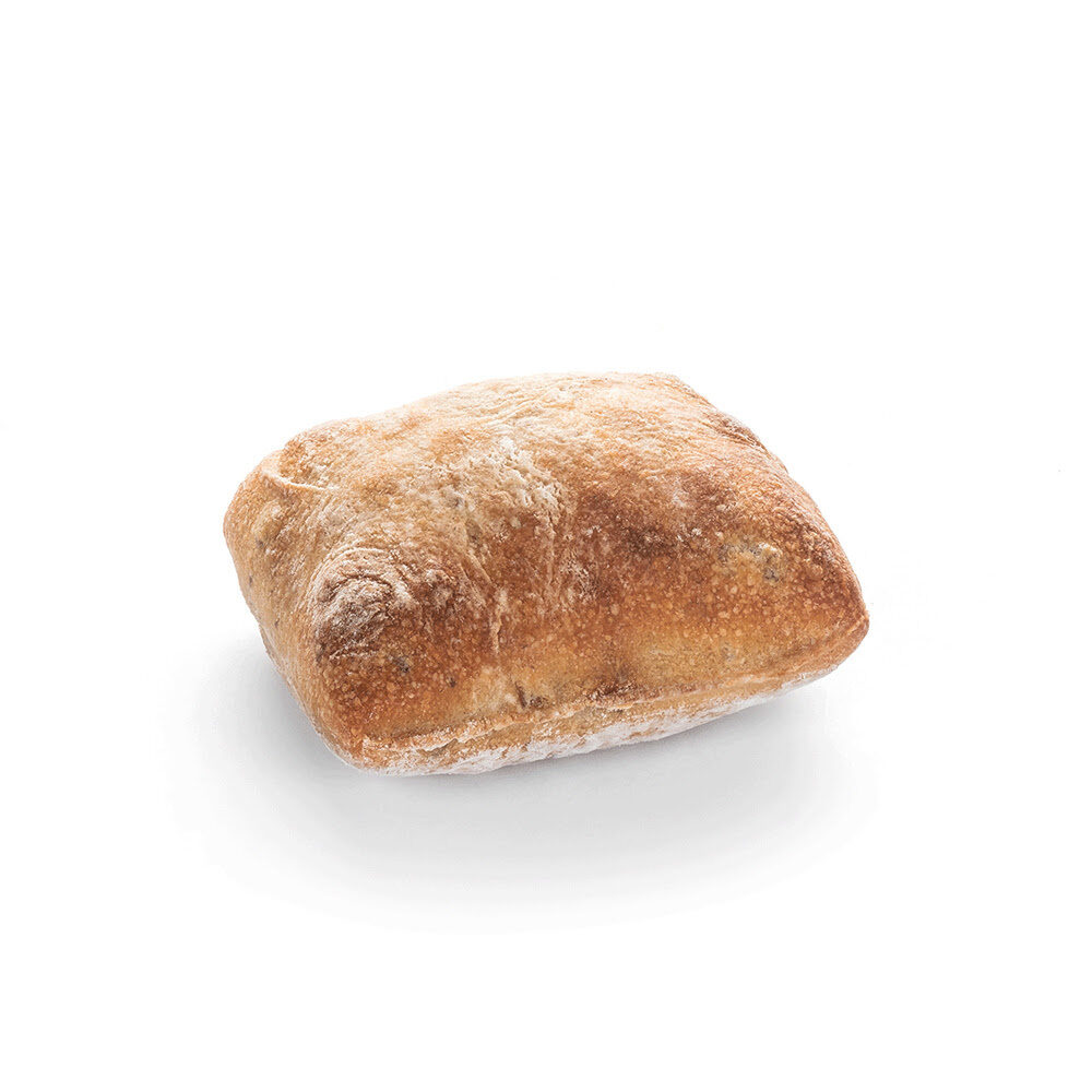 C/40PC PETIT PAIN DE BLE BLANC OLIVES CARREE 100G PC