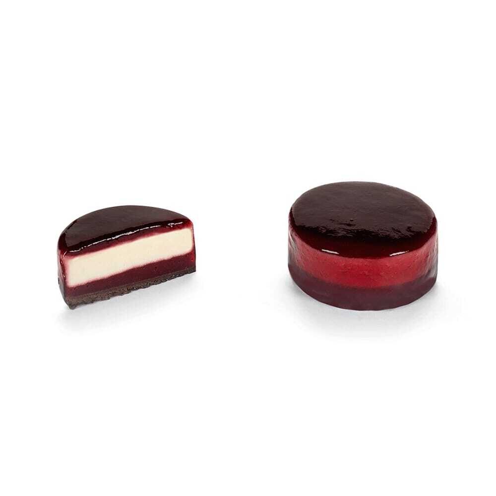 C/24PC DESSERT RASPBERRY-PASSION MOUSSE 80G Ø6 CM T&S