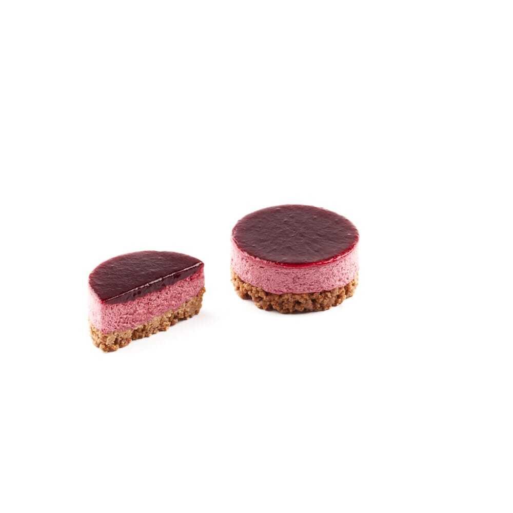 C/15PC VEGAN MOUSSE PASTRY CASSIS CRUMBLE 70G Ø7 CM T&S