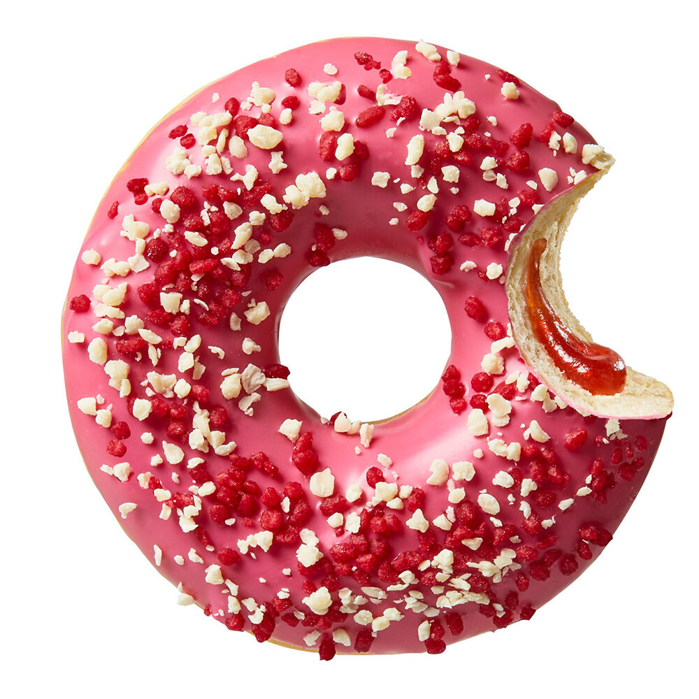 C/48ST DONUT AUX FRAISES & CHOCOLAT BLANC T&S