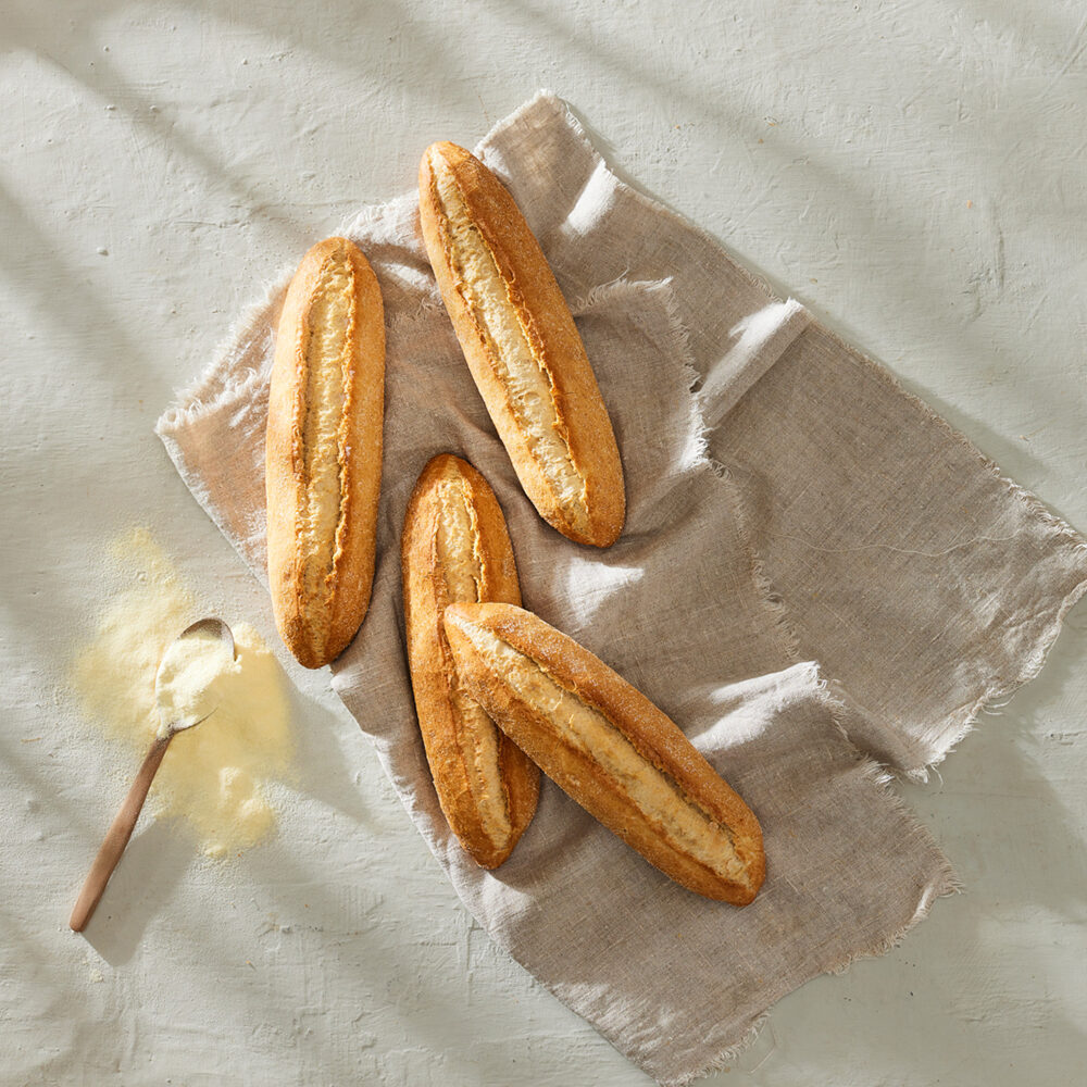 C/38ST DEMI BAGUETTE RUSTIC WHITE 165G 27CM PB