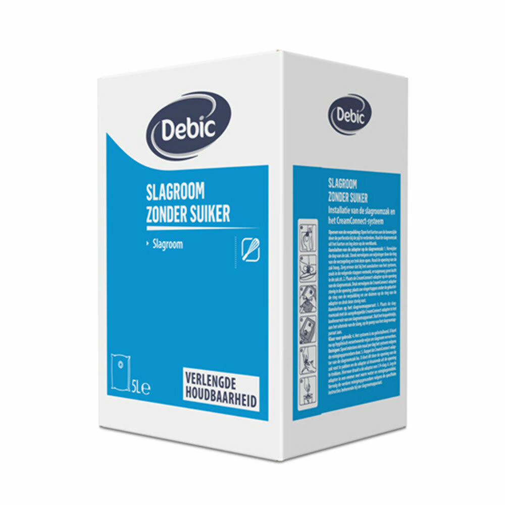 X5L CREME CHANTILLY SANS SUCRE PASTEURISEE 39% DEBIC