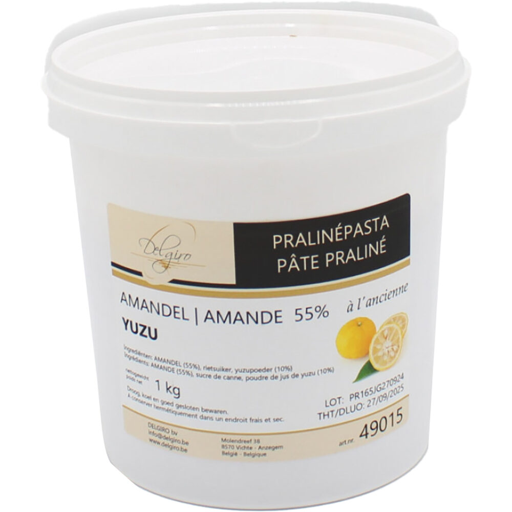 X1KG PATE PRALINE AMANDE YUZU 55% A L'ANCIENNE