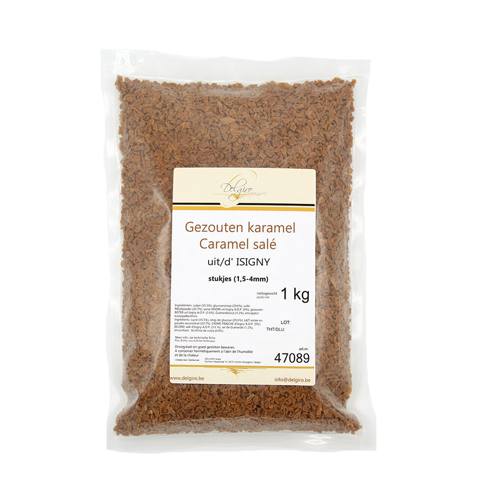 X1KG GEZOUTEN CARAMEL STUKJES 1,5-4MM