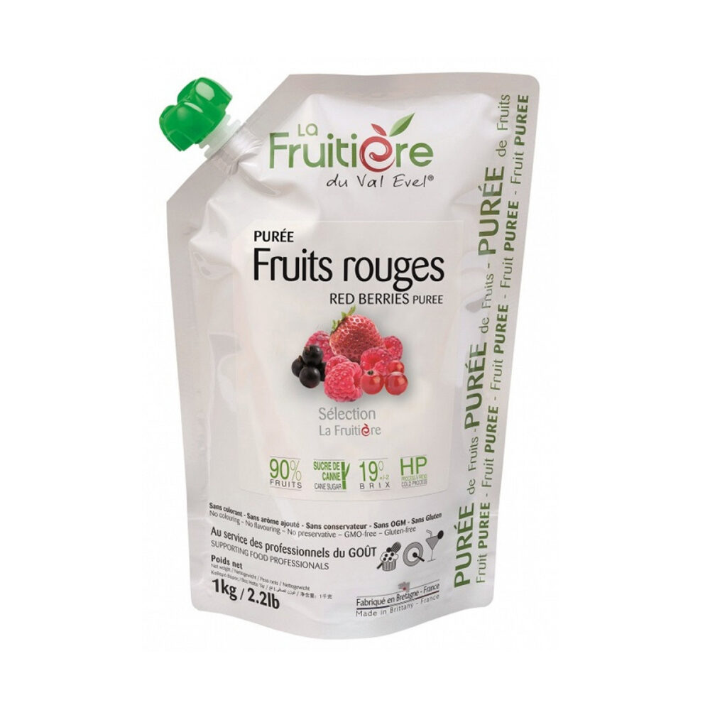 X1KG RED FRUITS PUREE DU VAL EVEL 100%