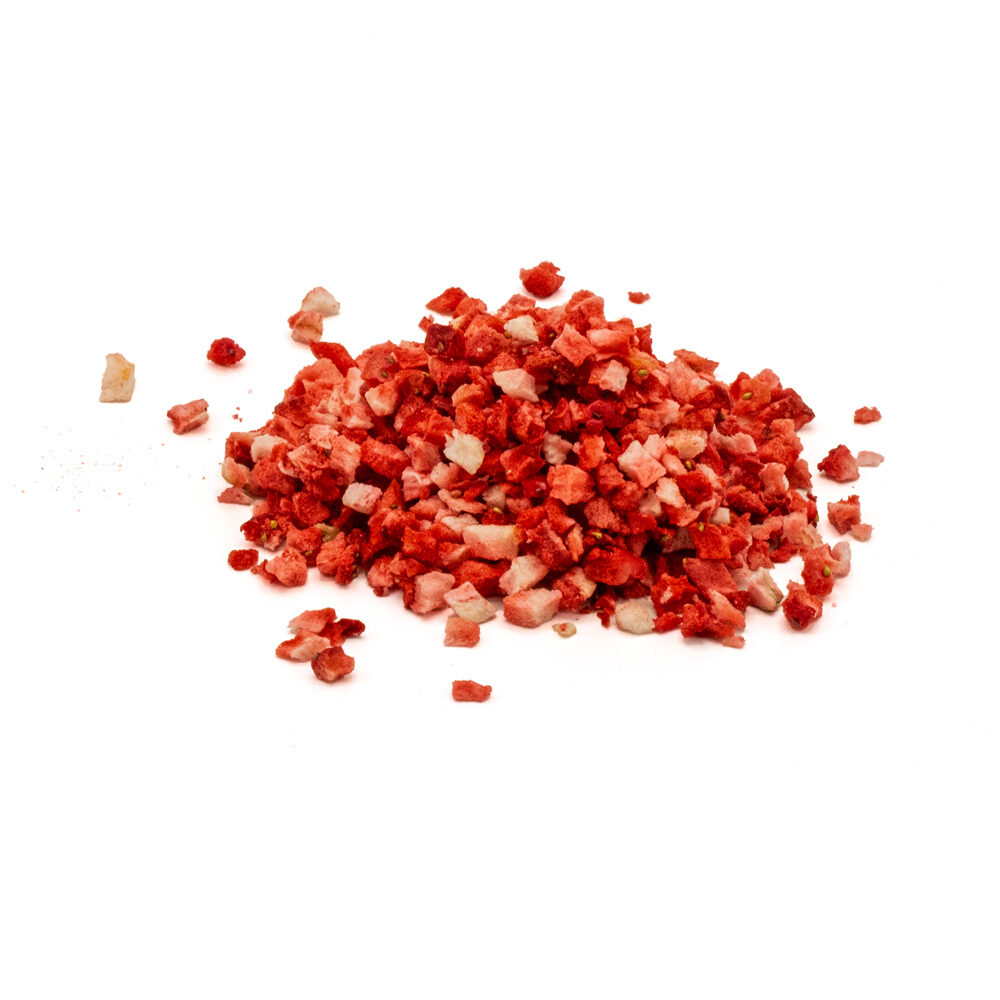 X500GR STRAWBERRY CUBES 2-5MM FREEZE-DRIED