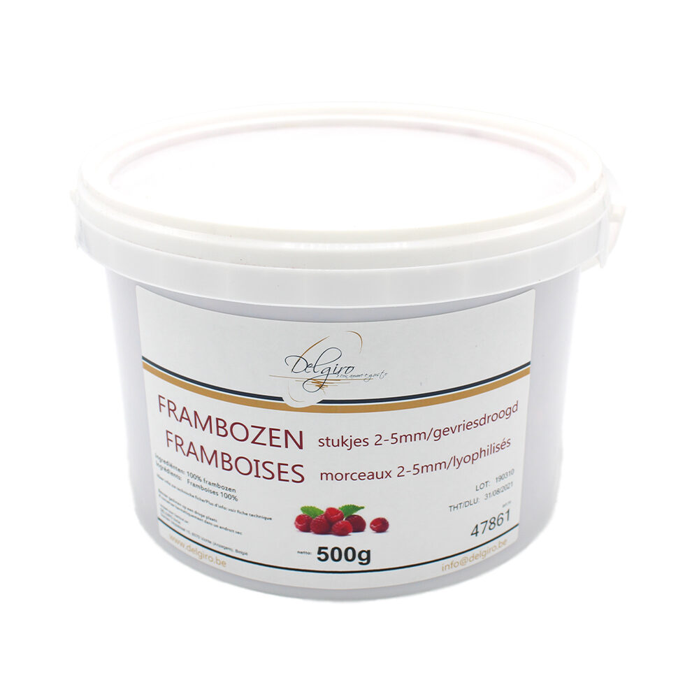 X500GR RASPBERRY PIECES 2-5MM FREEZE-DRIED