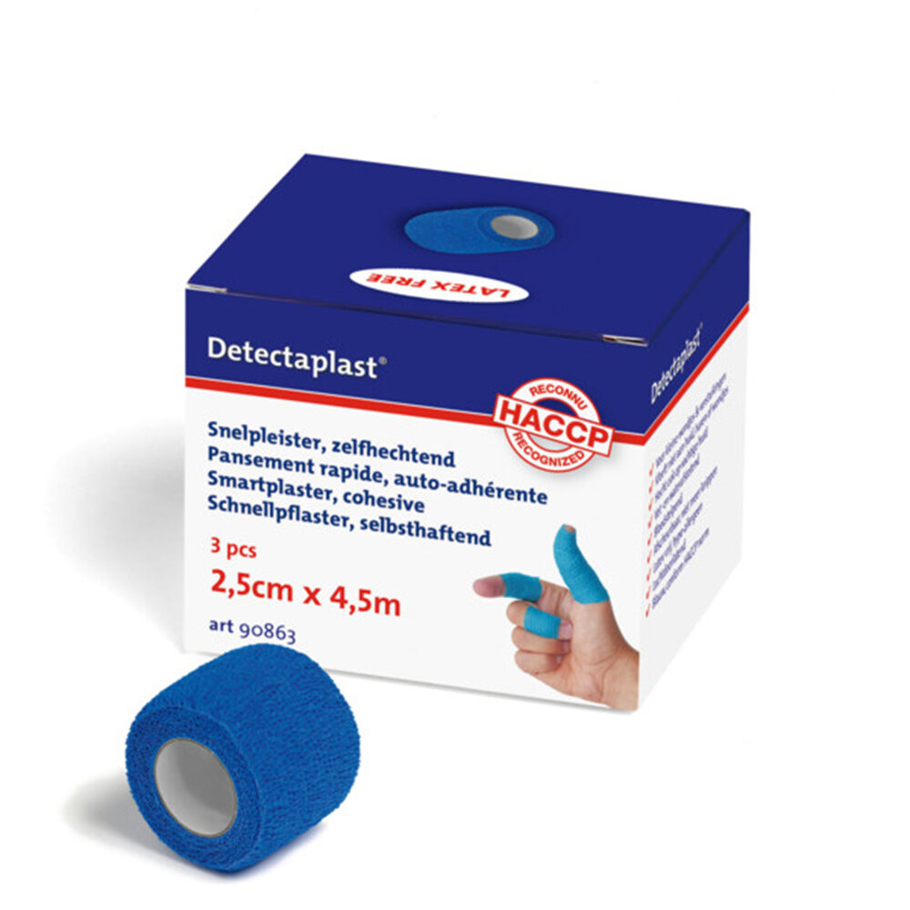 X3ST SNELPLEISTERS - ZELFKLEVEND VERBAND BLAUW 2,5CM X 4,5M