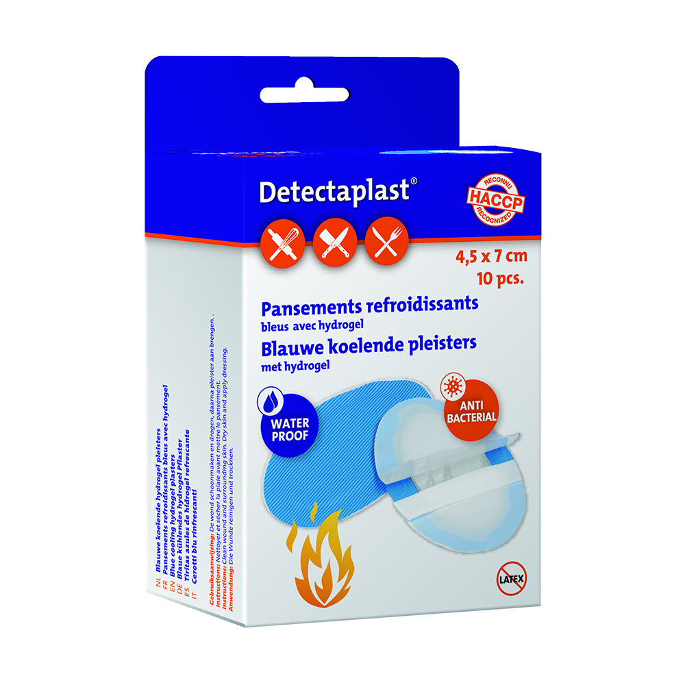 X10ST BLAUW KOELENDE HYDROGEL PLEISTERS 4,5X7CM